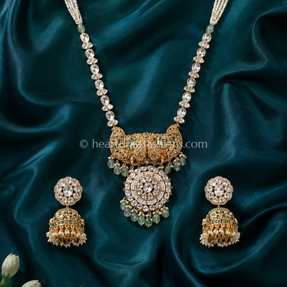 Rajputana Morika Green Drop Rani Haar Set