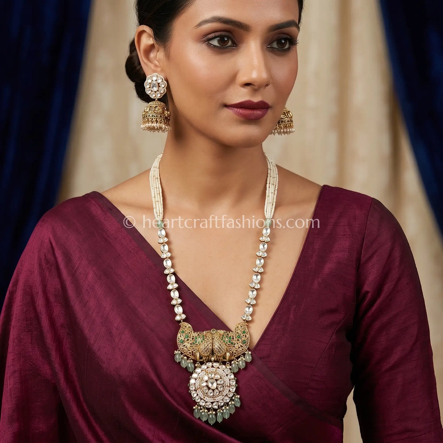 Rajputana Morika Green Drop Rani Haar Set