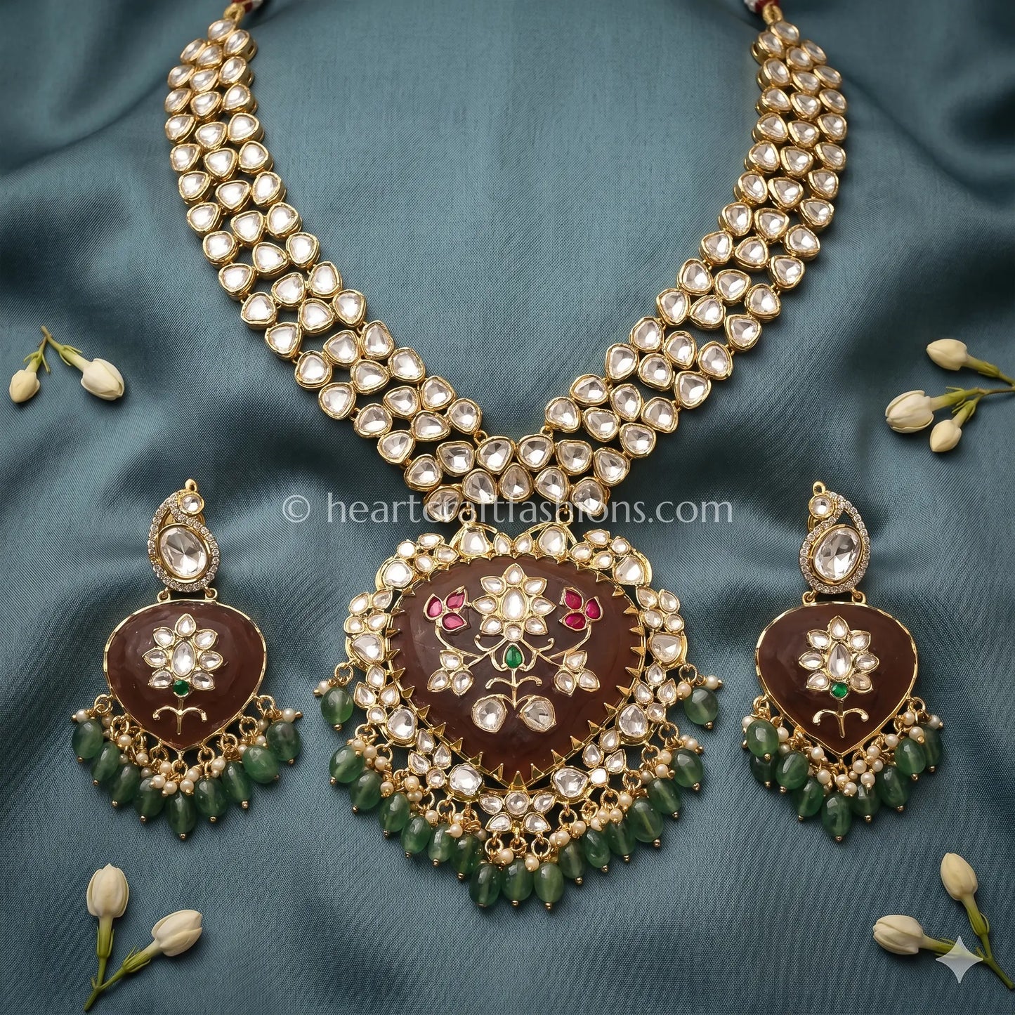 Rajputana Semi-Precious Stone Polki Necklace Set