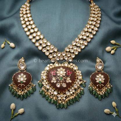 Rajputana Semi-Precious Stone Polki Necklace Set