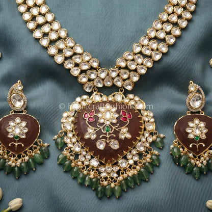 Rajputana Semi-Precious Stone Polki Necklace Set