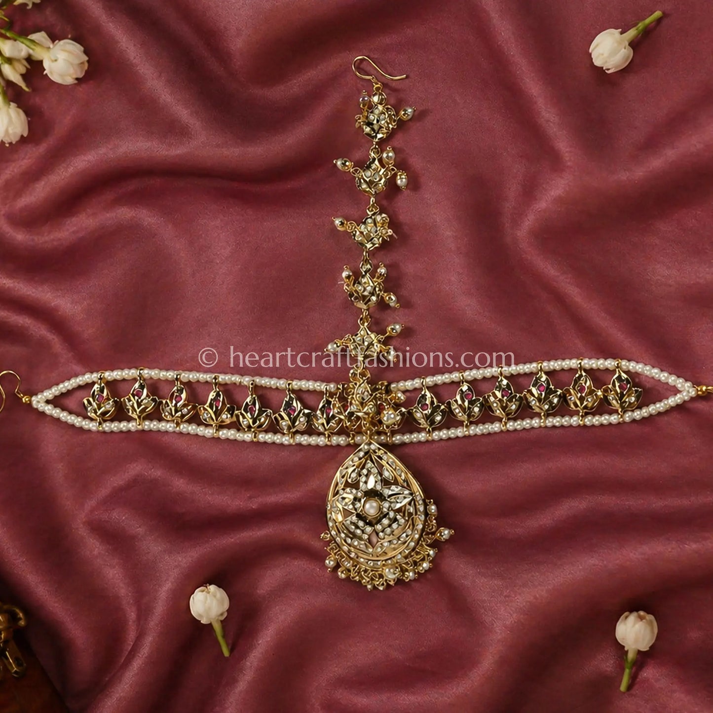 Rajratna Jadau Matha Patti with Mang Tikka