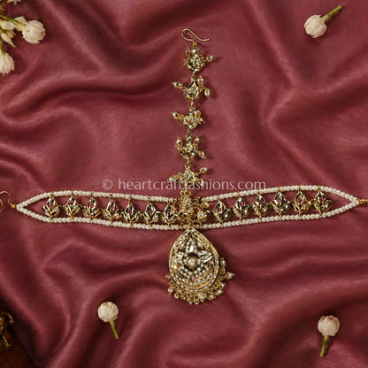Rajratna Jadau Matha Patti with Mang Tikka