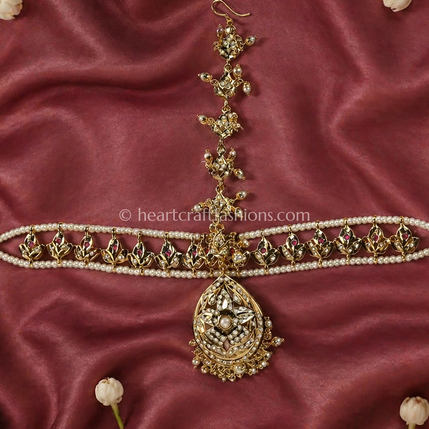 Rajratna Jadau Matha Patti with Mang Tikka