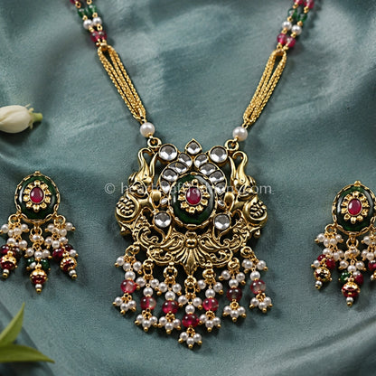 Rajsi Heritage Pachi Kundan Pendant Set
