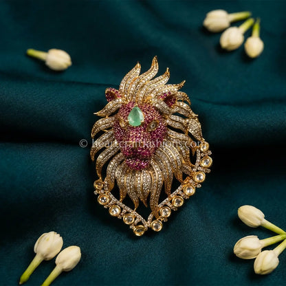 Rajsi Lion Statement Brooch