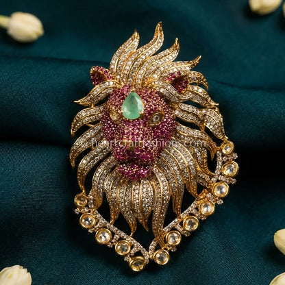 Rajsi Lion Statement Brooch