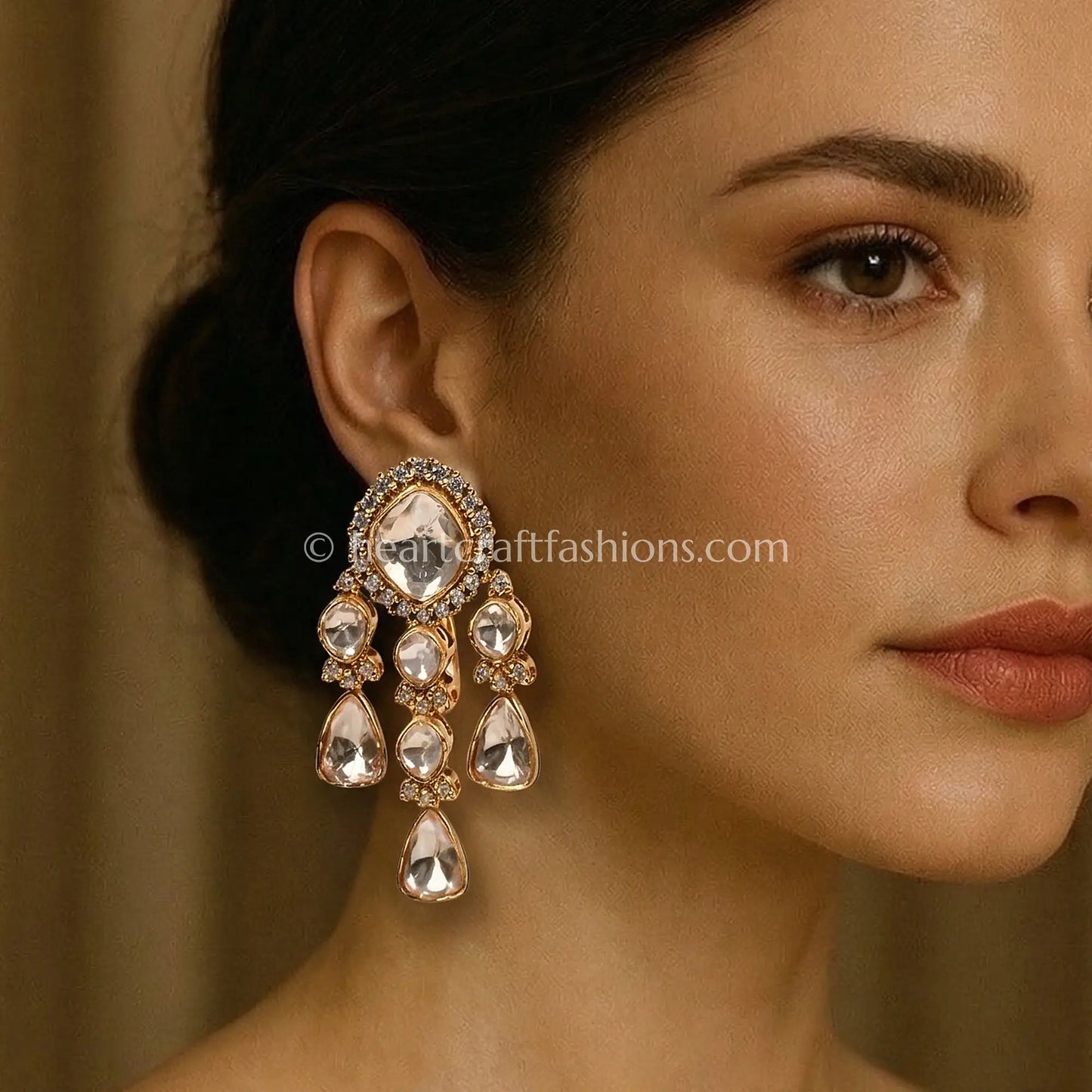 Rajsi Moissanite Polki Drops