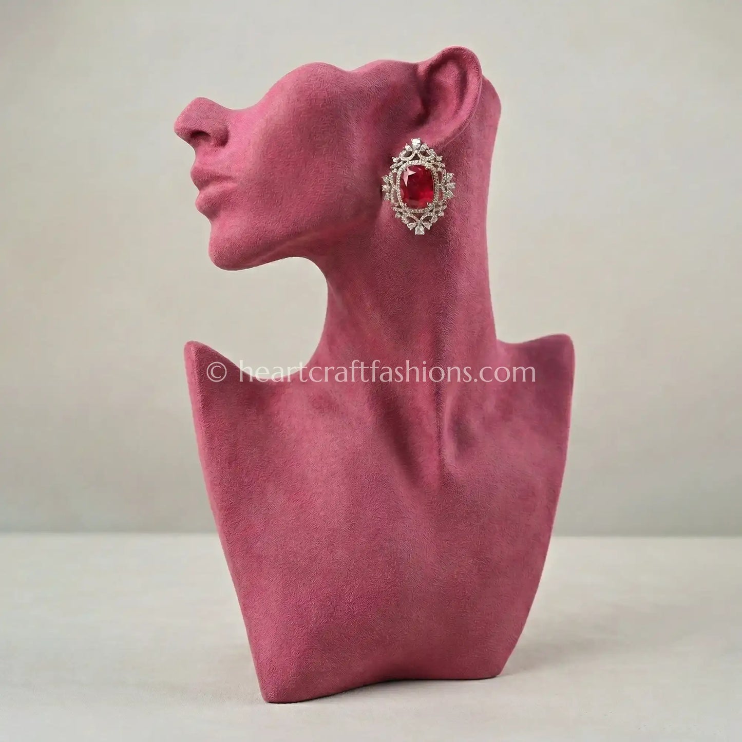 Rajsi Ruby Halo Stud Earrings