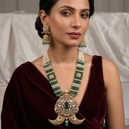 Rajvaadi Moissanite Panna Haar