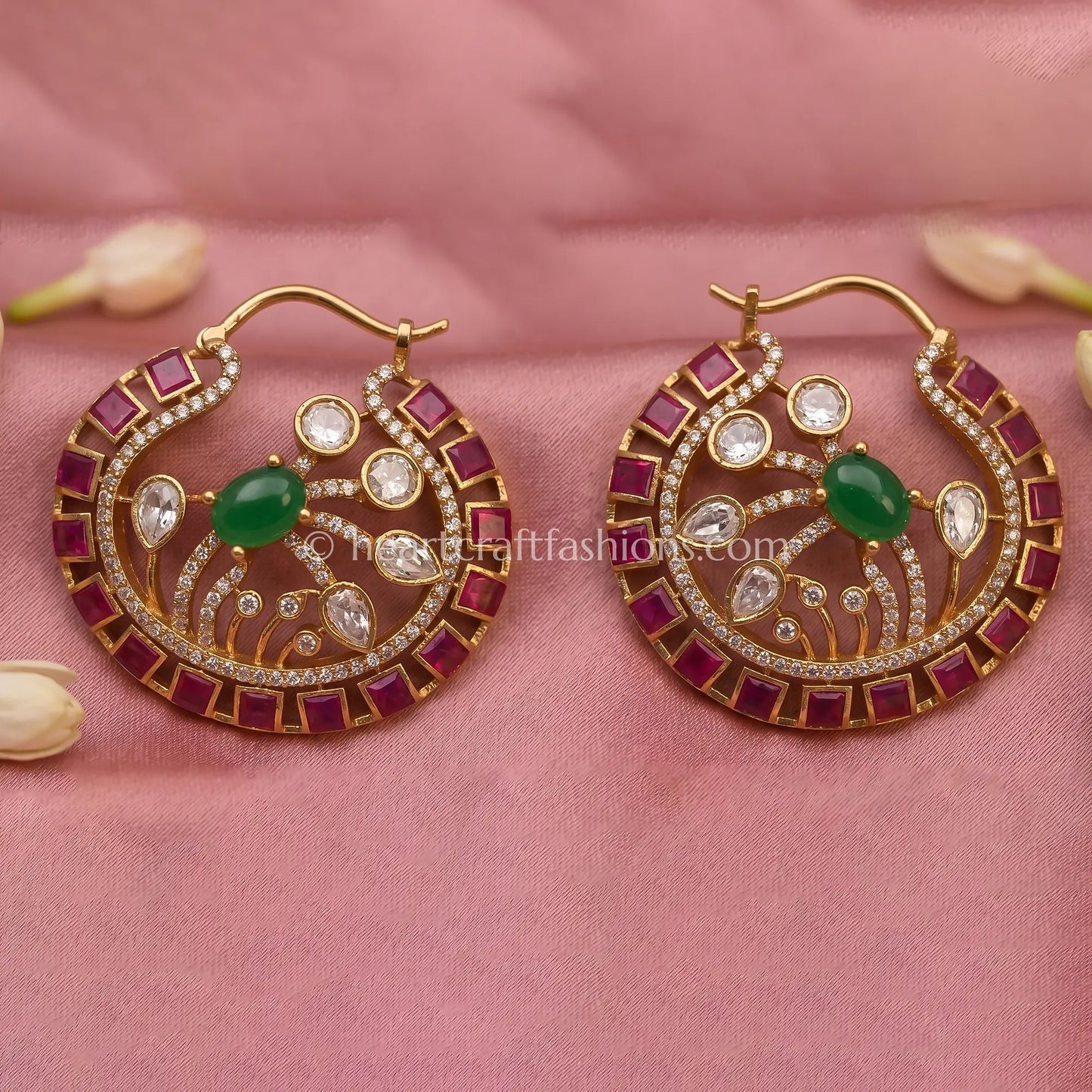 Rajvanshi Ruby Amrapali Moissanite Bali