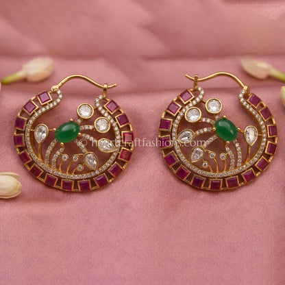 Rajvanshi Ruby Amrapali Moissanite Bali