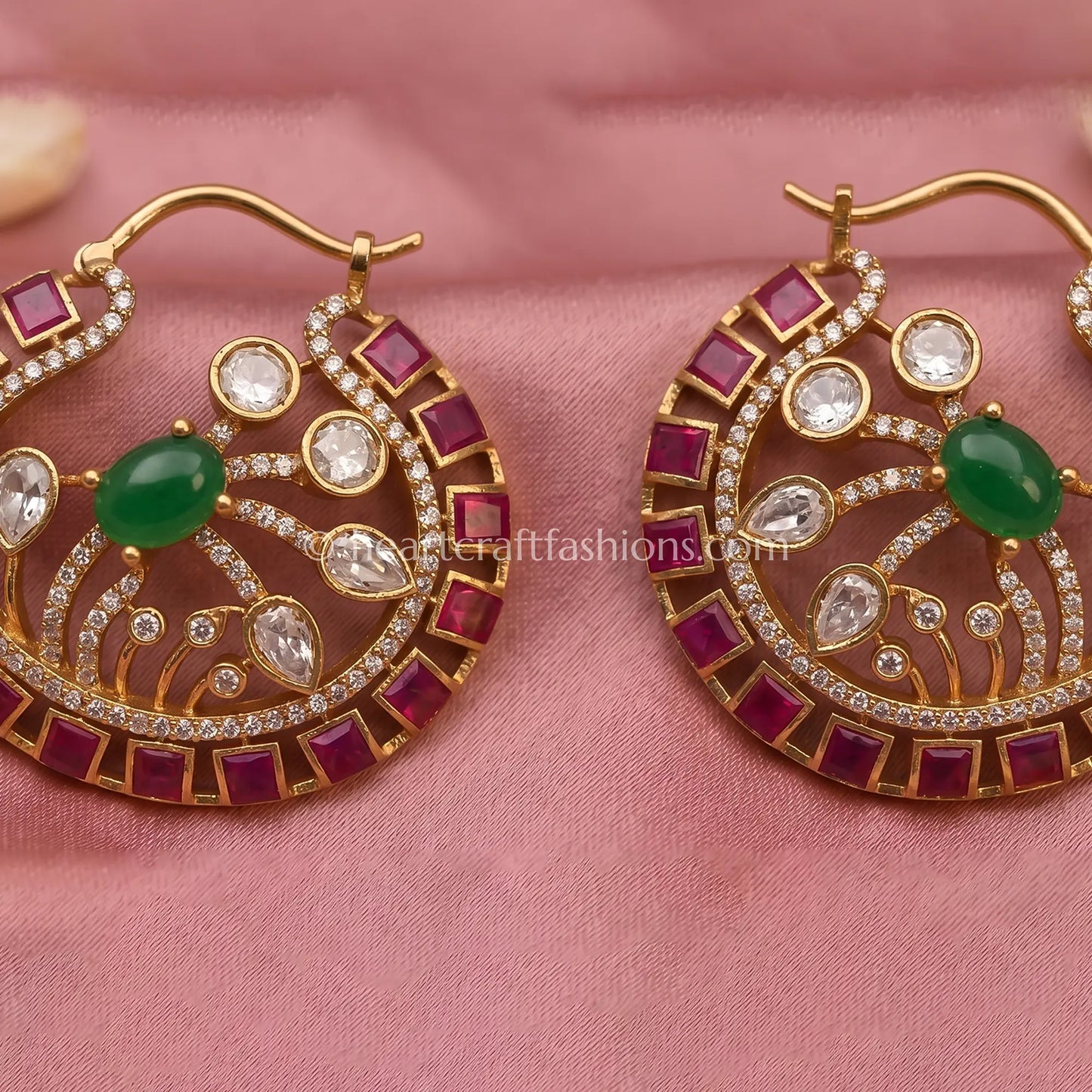 Rajvanshi Ruby Amrapali Moissanite Bali