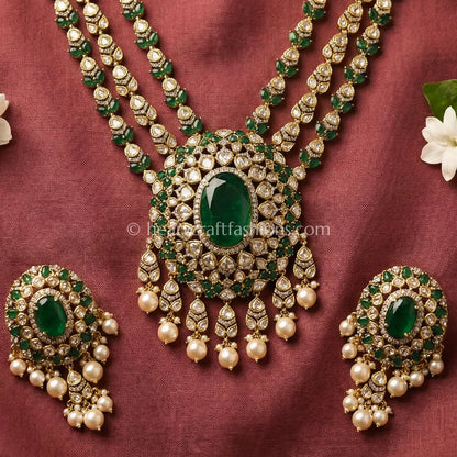 Celebrity Sunehri Kundan with Doublet Rani Haar