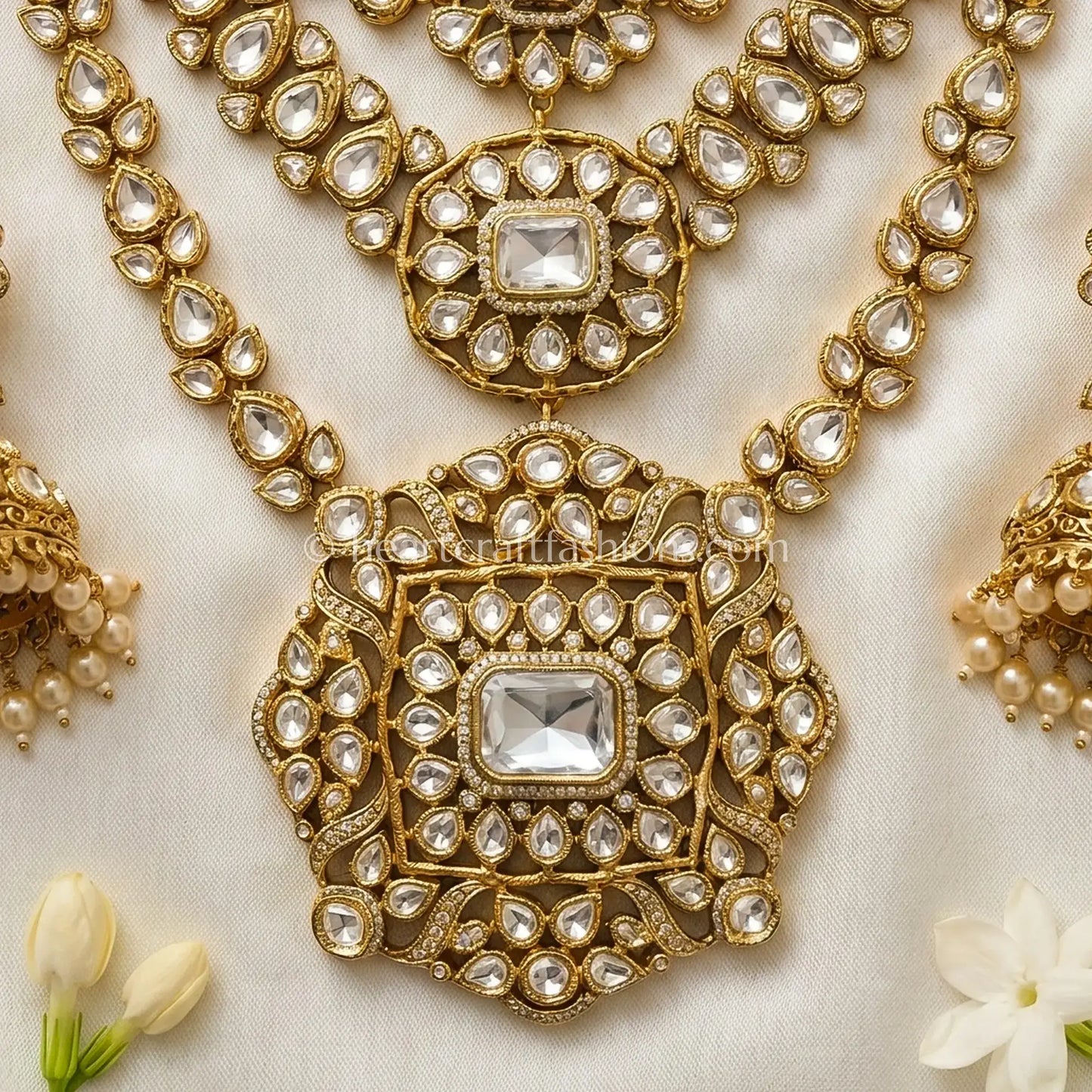 Moissanite Polki Kundan Noor Rani Haar
