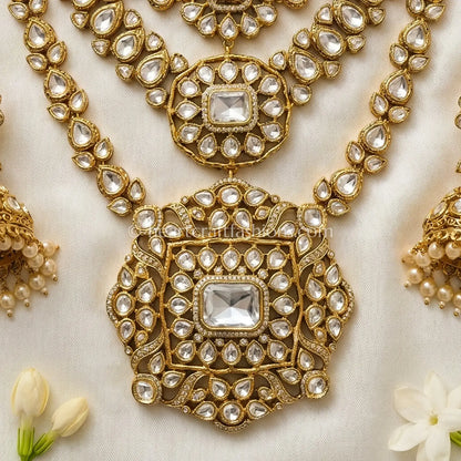 Moissanite Polki Kundan Noor Rani Haar