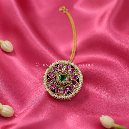 Rajwadi Green Center Dual-Tone Floral Borl