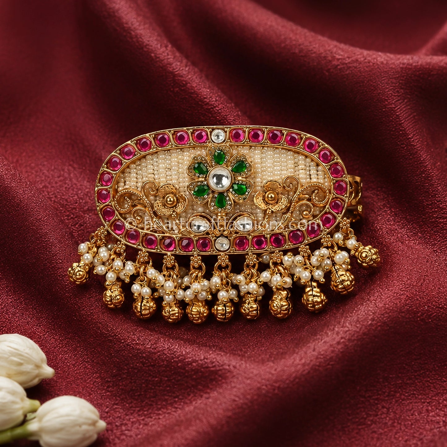 Rajwadi Moti Phool Jhumki Ring