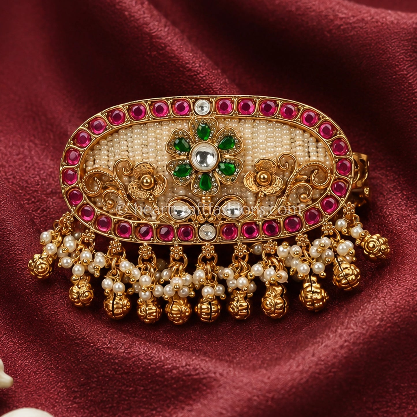Rajwadi Moti Phool Jhumki Ring