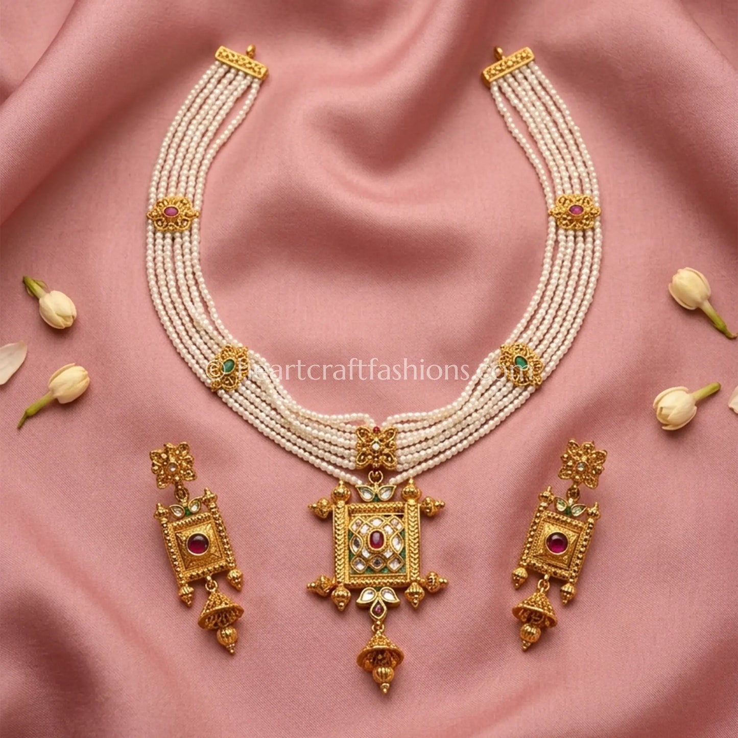 Rajwadi Pearl Choker Set