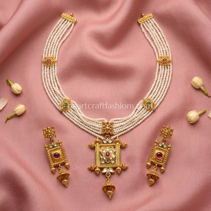 Rajwadi Pearl Choker Set