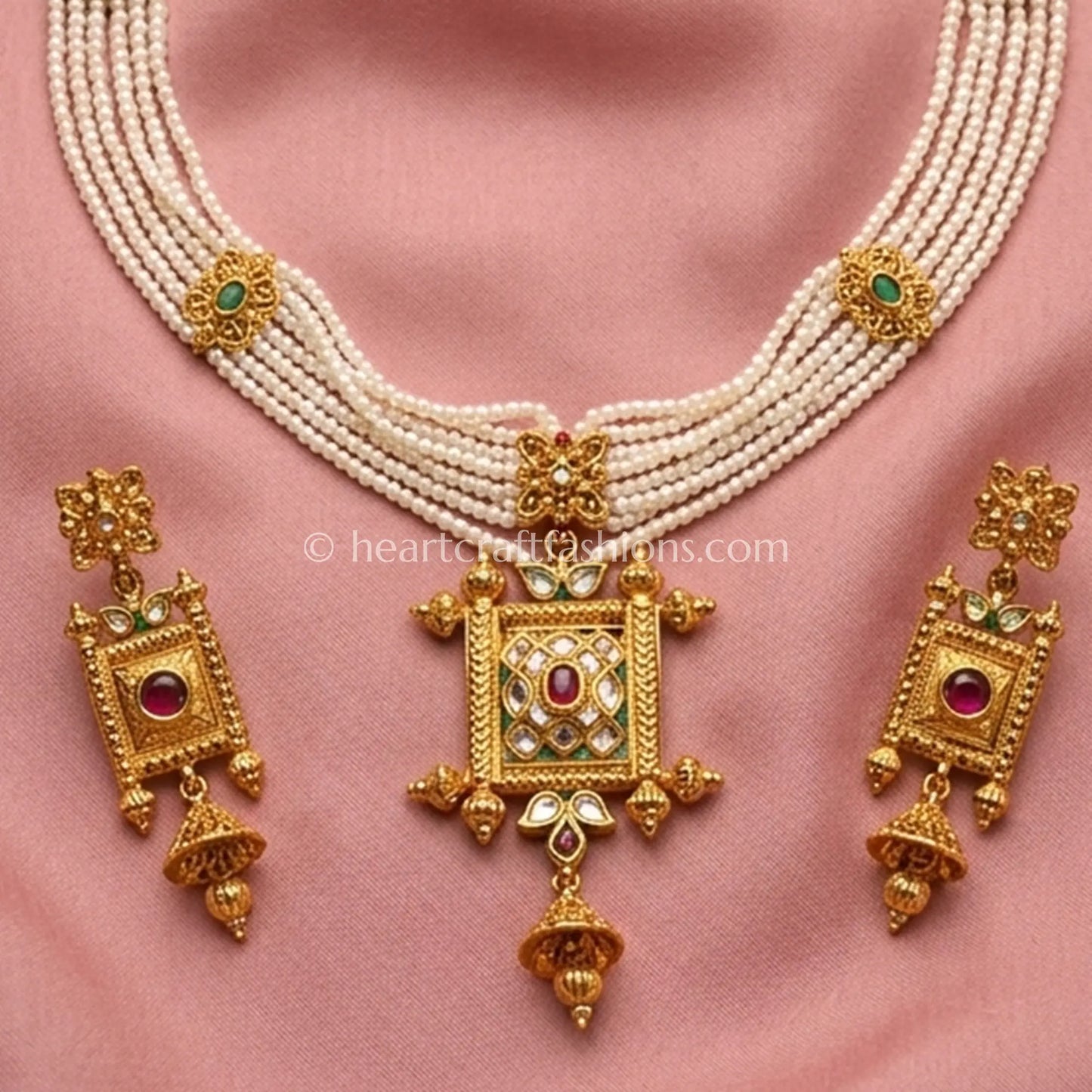 Rajwadi Pearl Choker Set