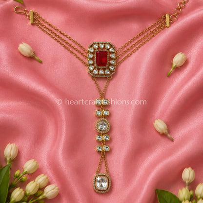 Raktima Moissanite Polki Hathphool
