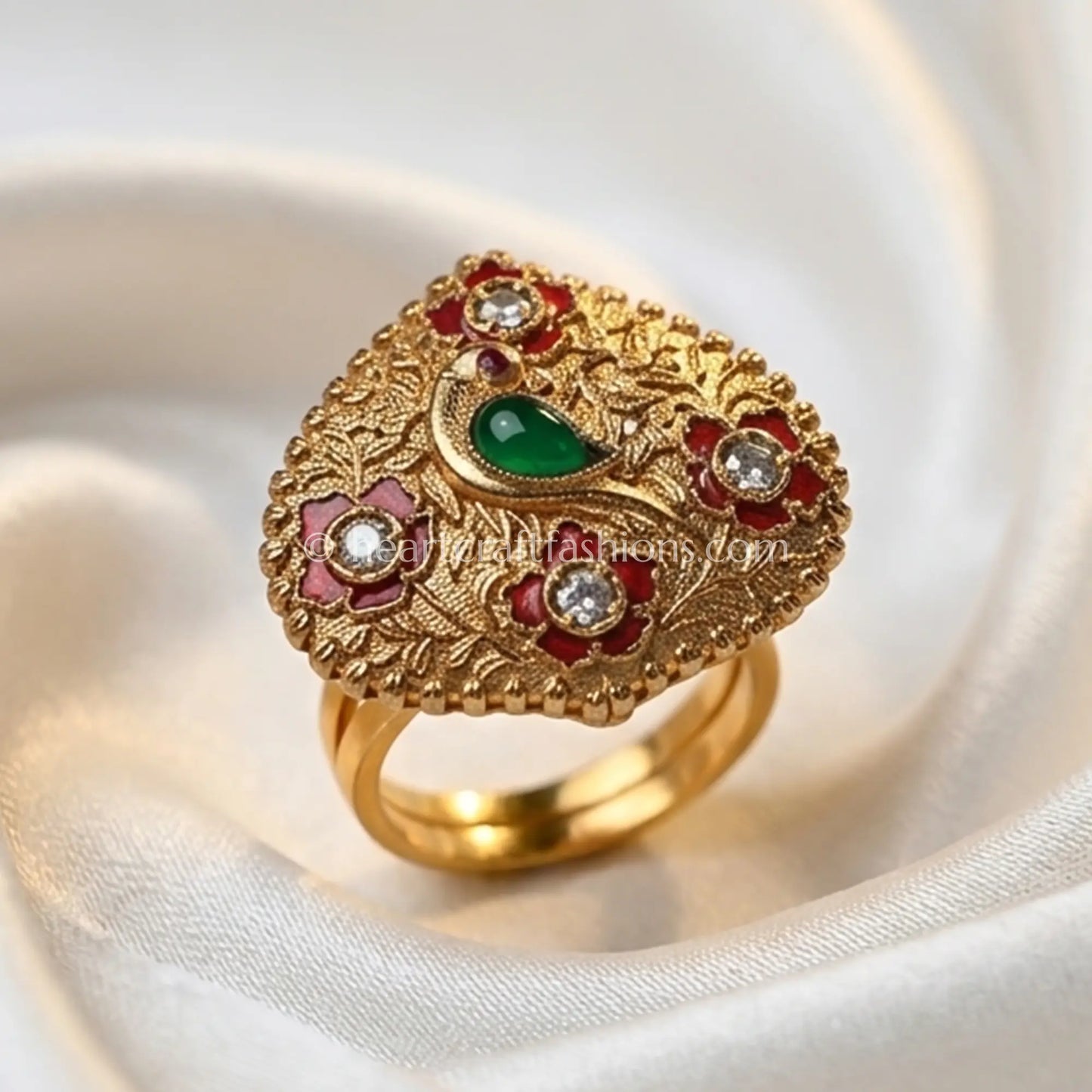 Rangmahal Meenakari Polki Ring