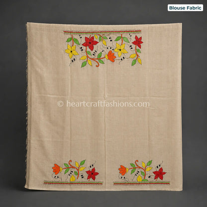 Rangrez Phulvari Kalkata Gachi Tussar Kantha Handloom Saree