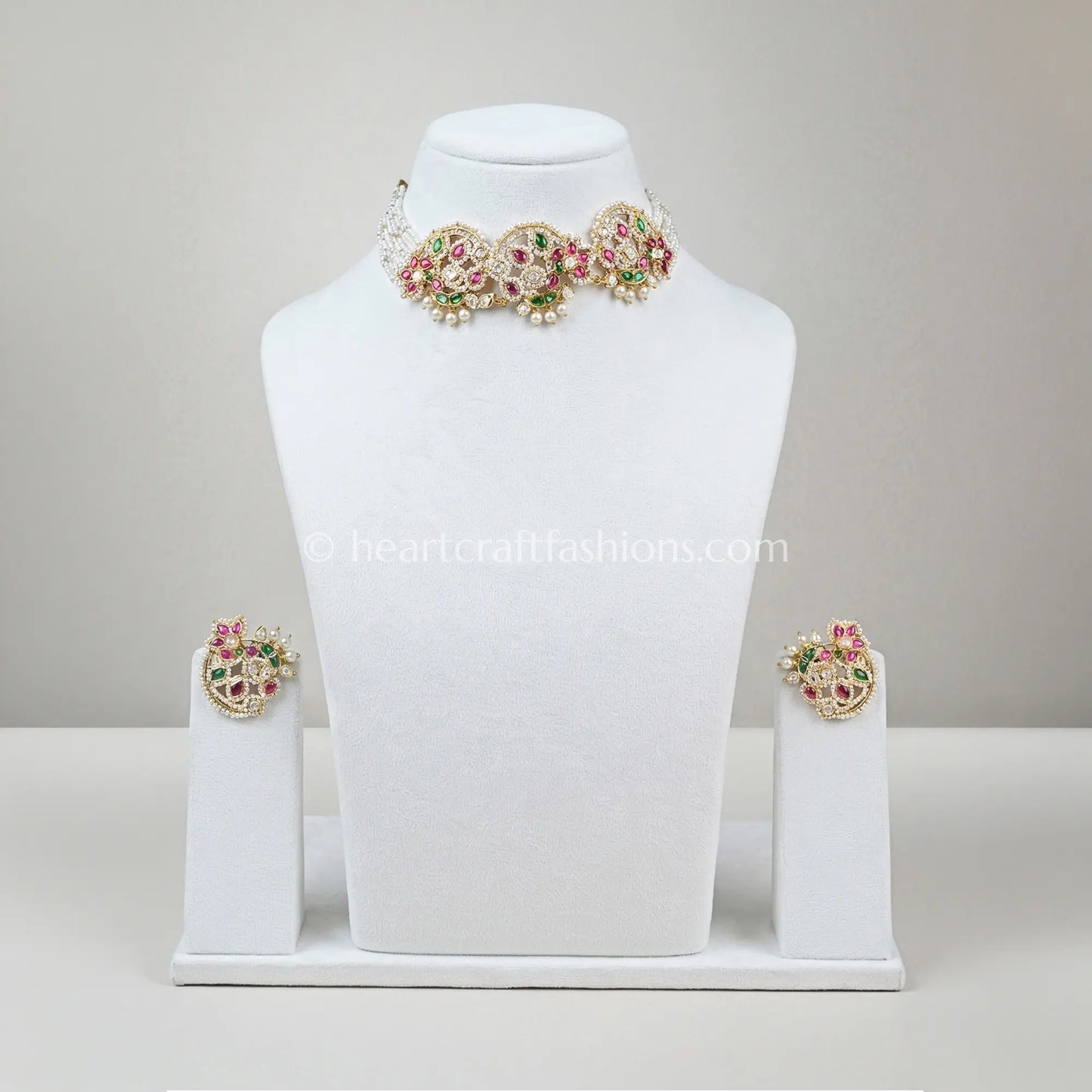 Rangrez Rajputana Polki Pearl Choker Set