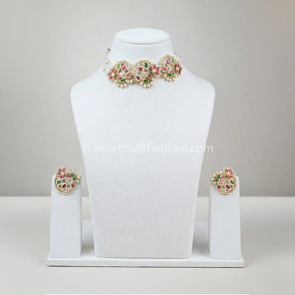Rangrez Rajputana Polki Pearl Choker Set
