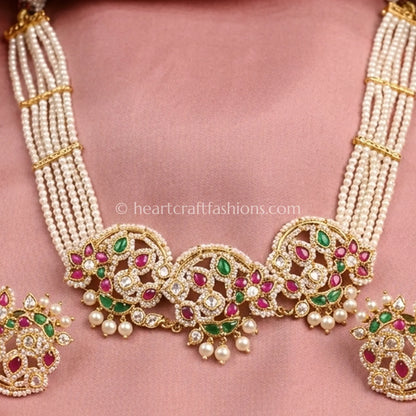 Rangrez Rajputana Polki Pearl Choker Set