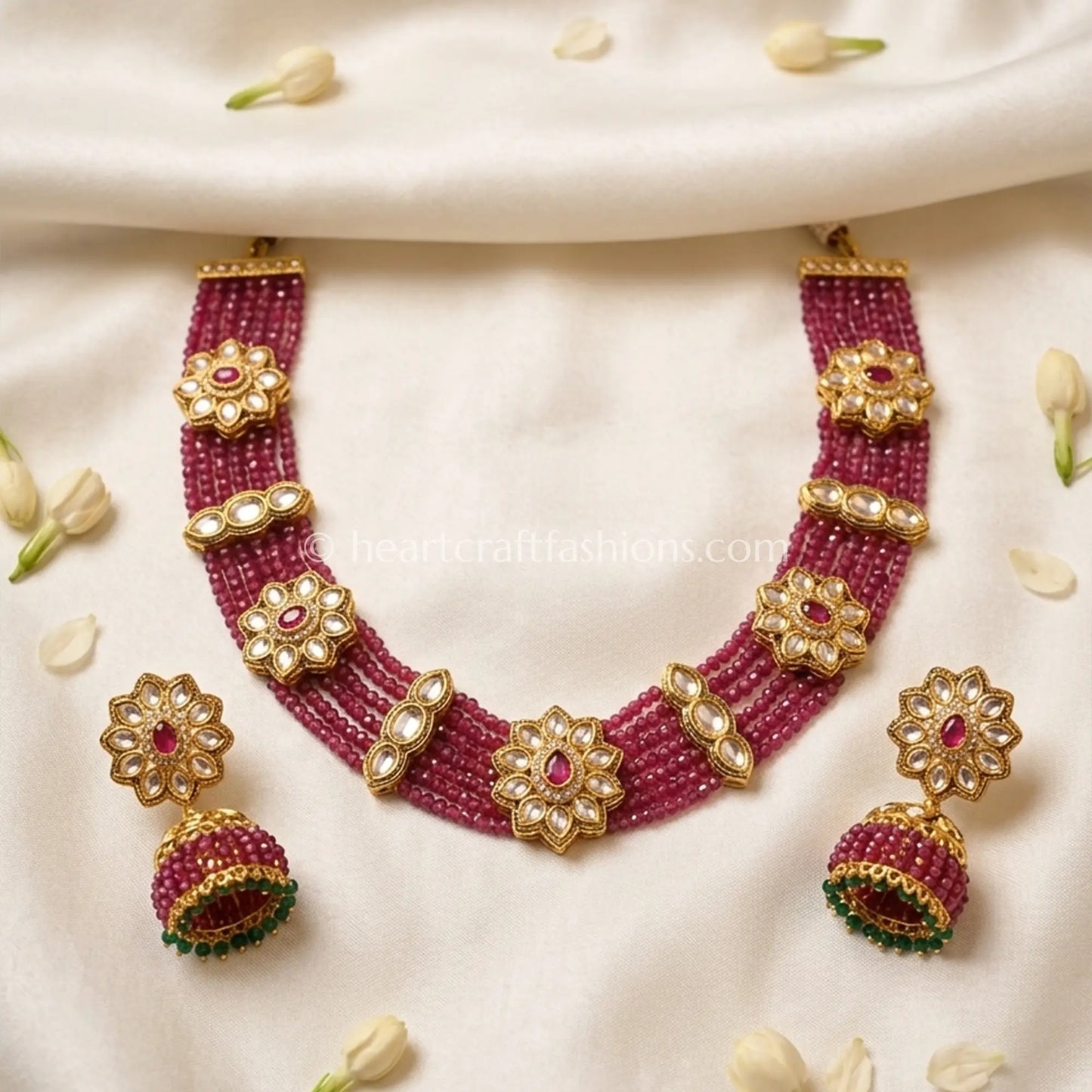 Rangriti Bandhai AC Kundan Choker Set