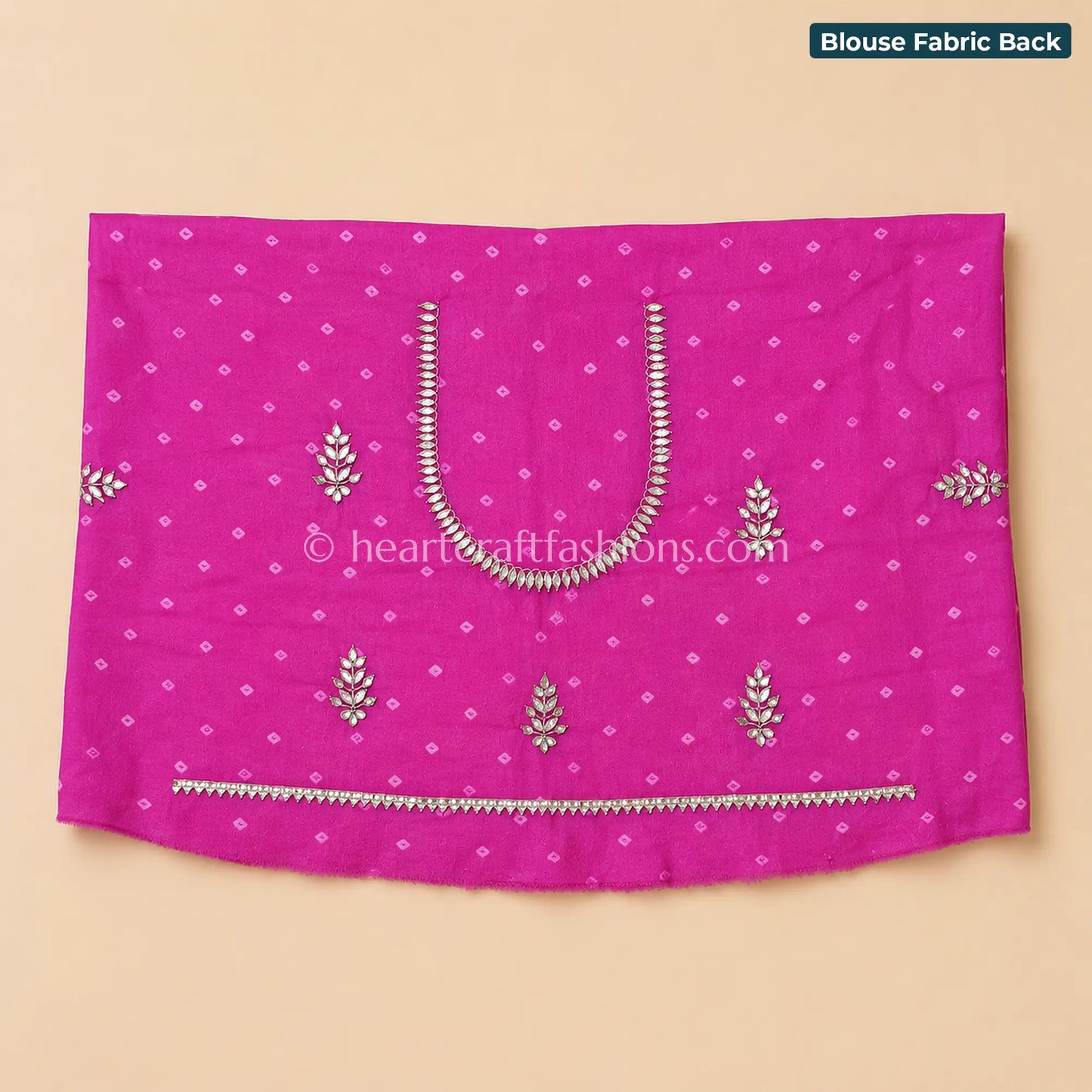 Rani Pink Bandhani Chiffon Gota Patti Saree