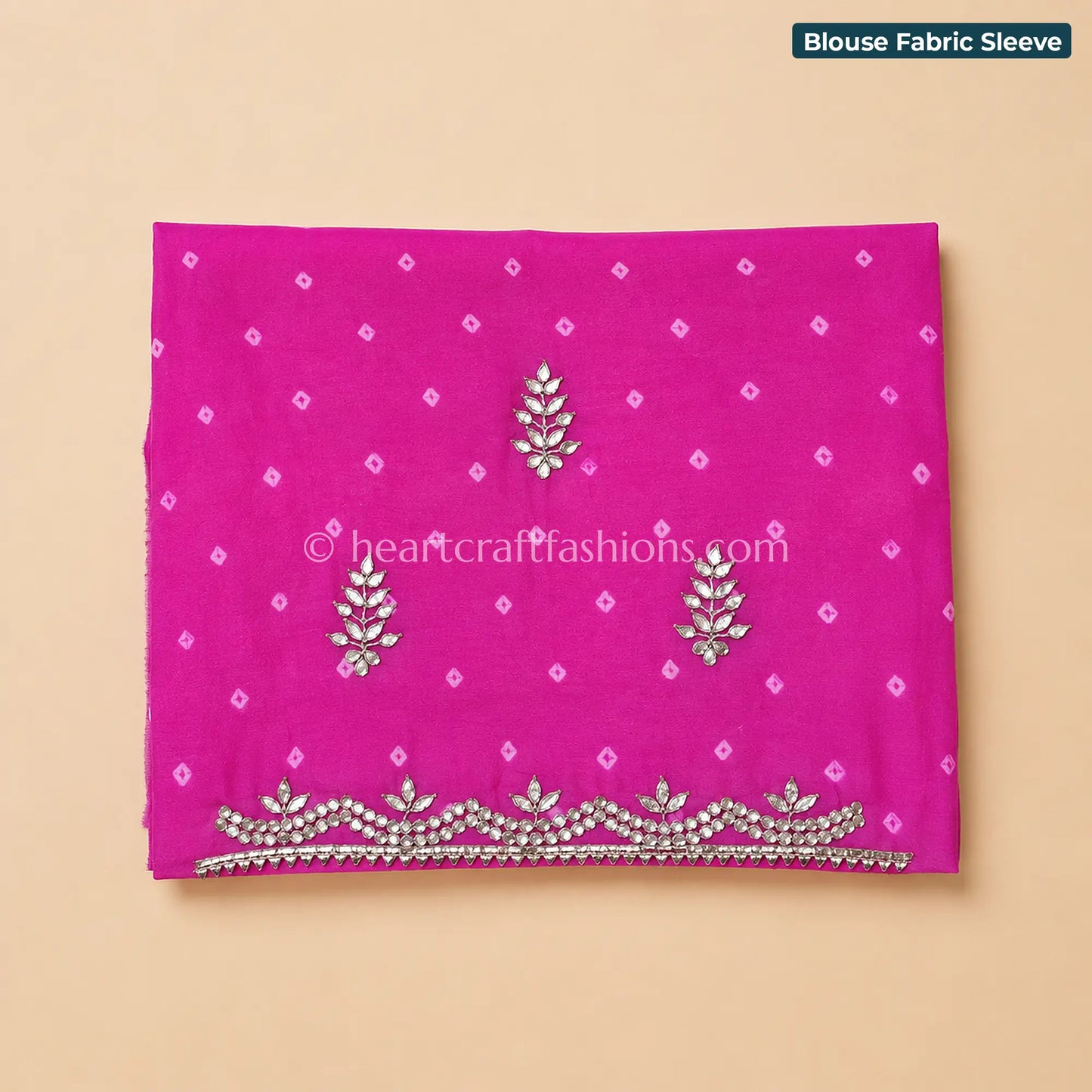 Rani Pink Bandhani Chiffon Gota Patti Saree