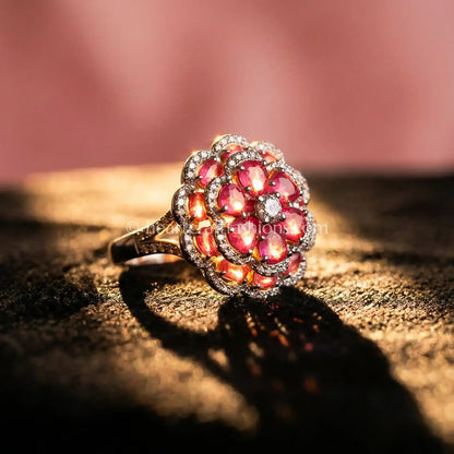 Rani Pink Bloom Statement Ring