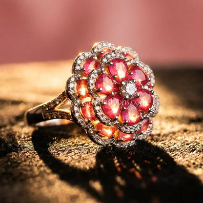 Rani Pink Bloom Statement Ring