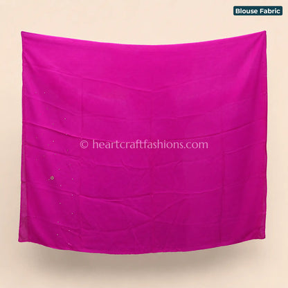Rani Pink Organza Handwork Leheriya Saree