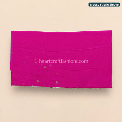 Rani Pink Organza Handwork Leheriya Saree