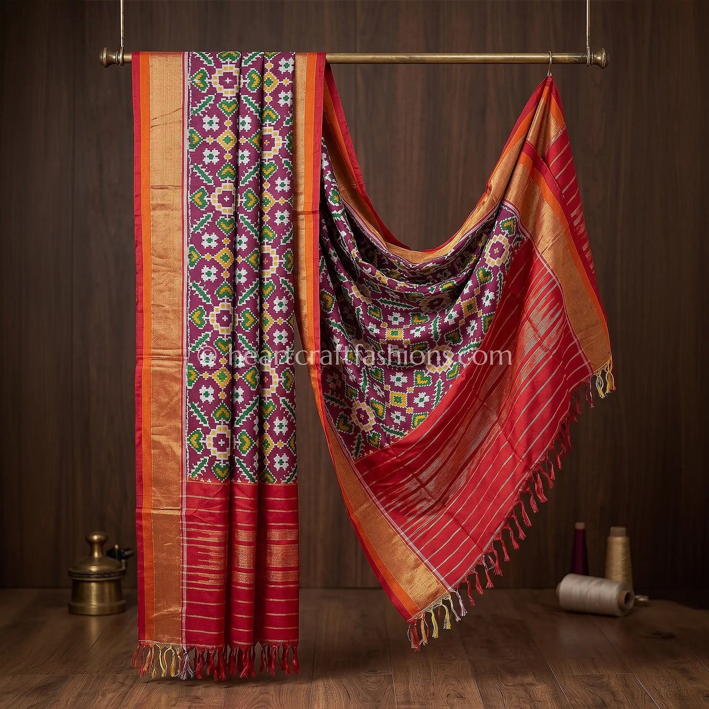 Rani Pink Paan Rajkot Patola Silk Dupatta