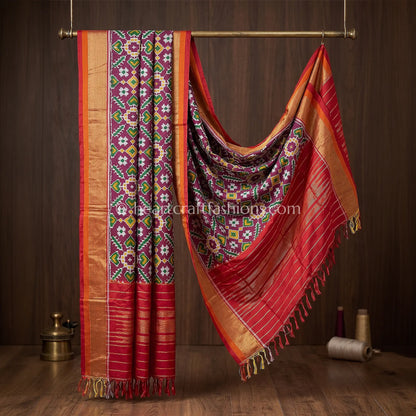 Rani Pink Paan Rajkot Patola Silk Dupatta