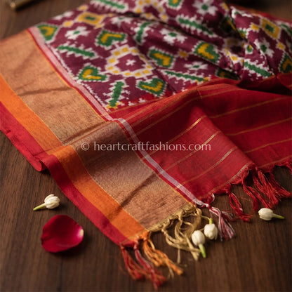 Rani Pink Paan Rajkot Patola Silk Dupatta