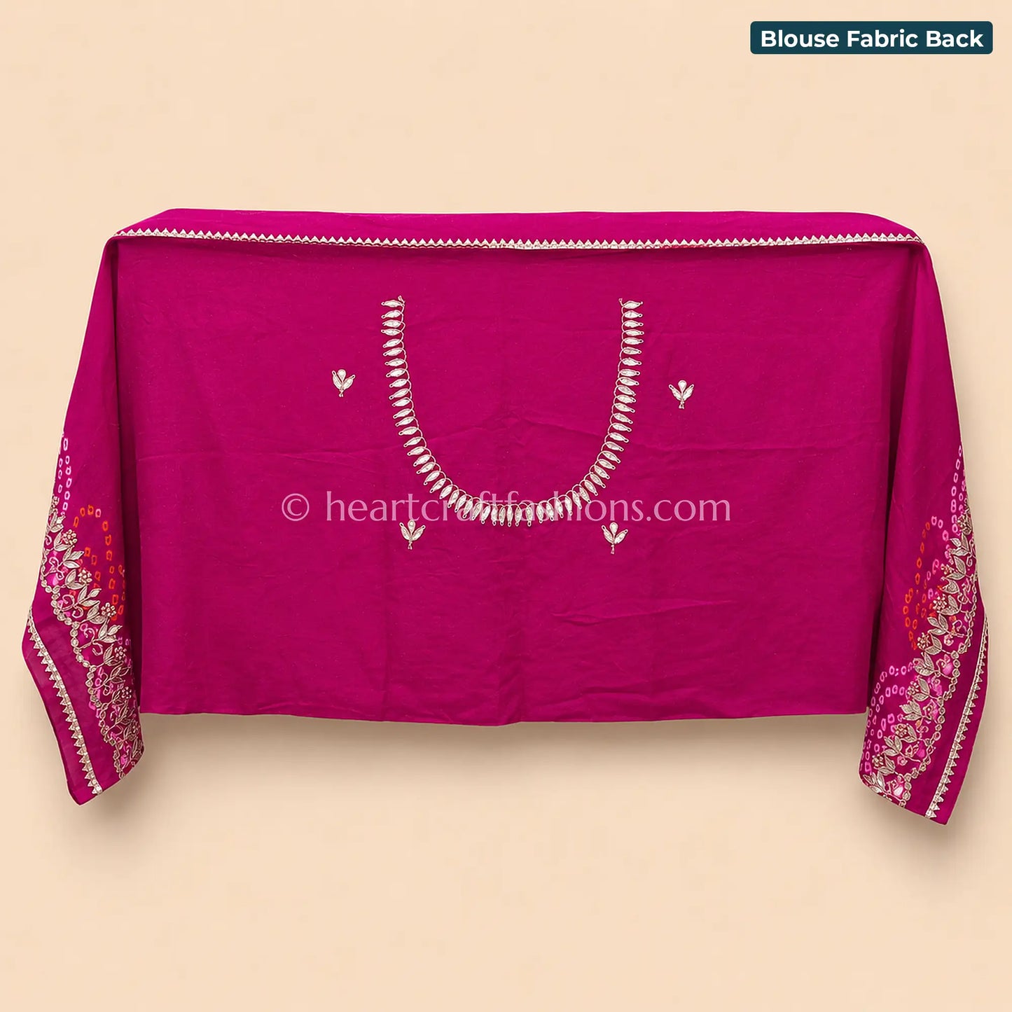 Rani Pink Pure Gajji Silk Garchola Bandhej Gota Patti Saree