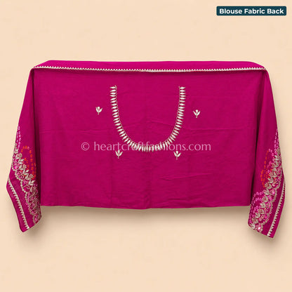 Rani Pink Pure Gajji Silk Garchola Bandhej Gota Patti Saree