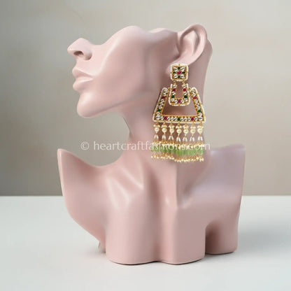 Rani Teardrop Pachi Kundan Dome Earrings