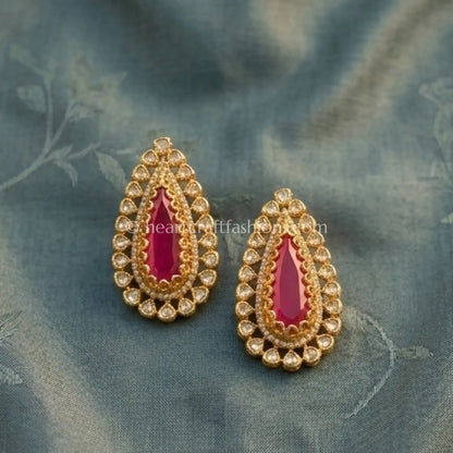 Rani Pink Doublet Royal Moissanite Stud