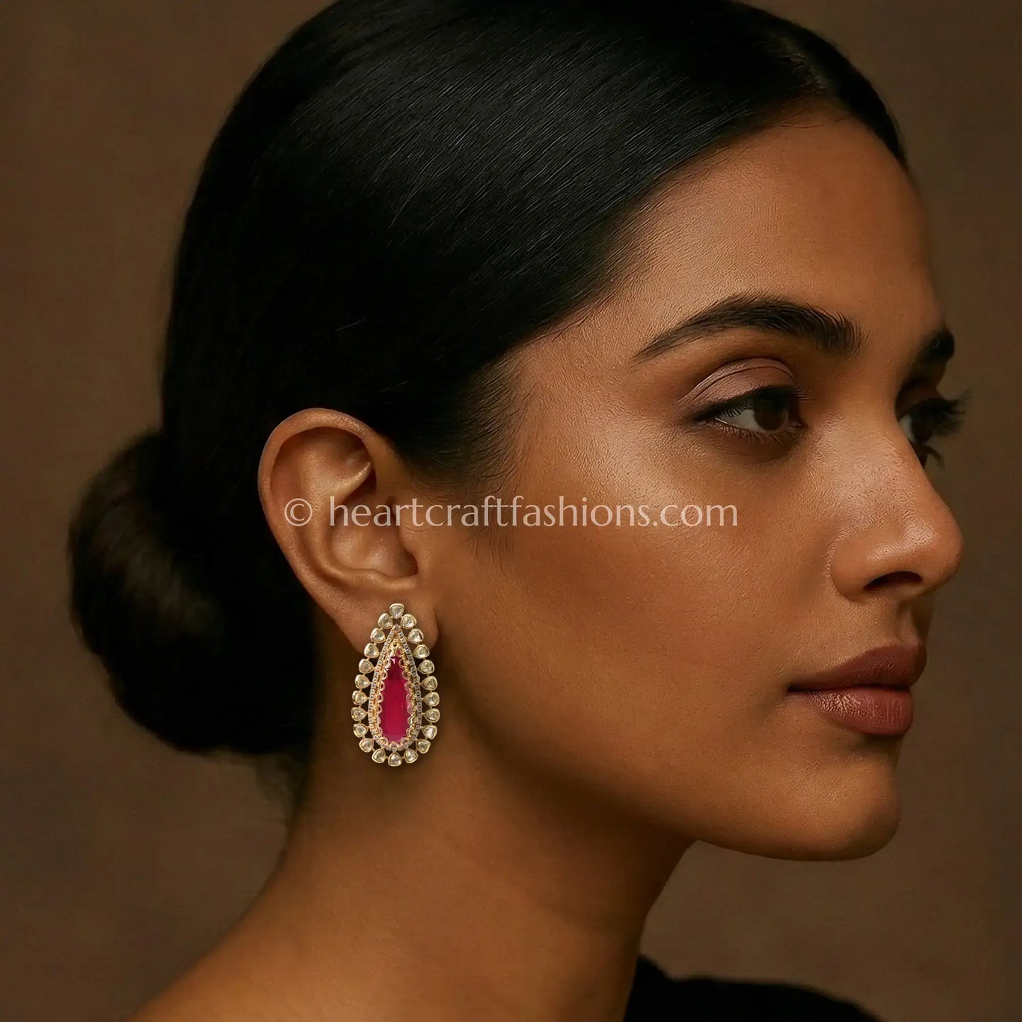 Rani Pink Doublet Royal Moissanite Stud