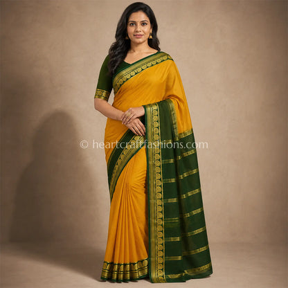 Regal Bottle Green Mysore Crepe Silk Saree