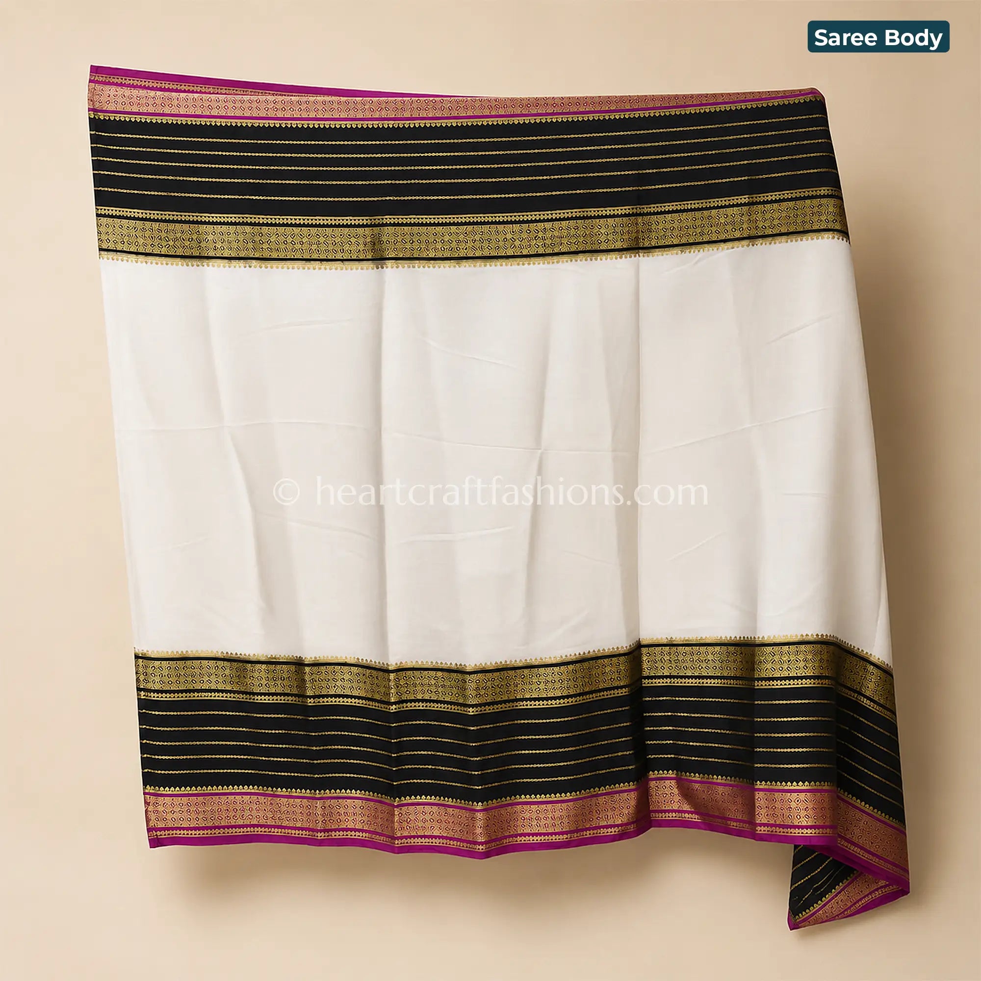 Regal Deep Ink Blue Mysore Crepe Saree
