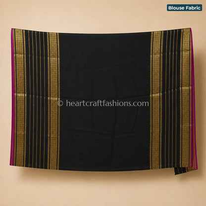 Regal Deep Ink Blue Mysore Crepe Saree